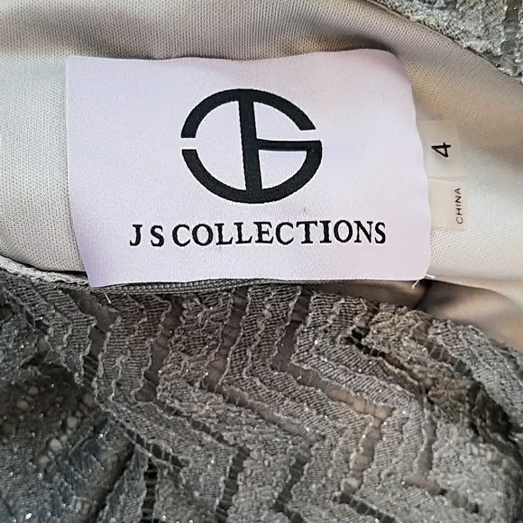 JS Collections Silver-Black Lace Dress - Picture 6 of 8